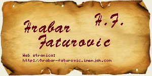 Hrabar Faturović vizit kartica